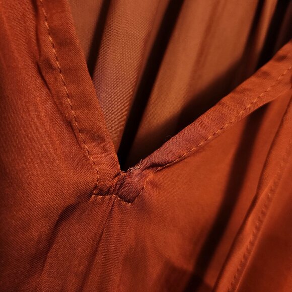 Current Air Rust Satin Mini Dress Size Small Lace Long Sleeves - Picture 8 of 8